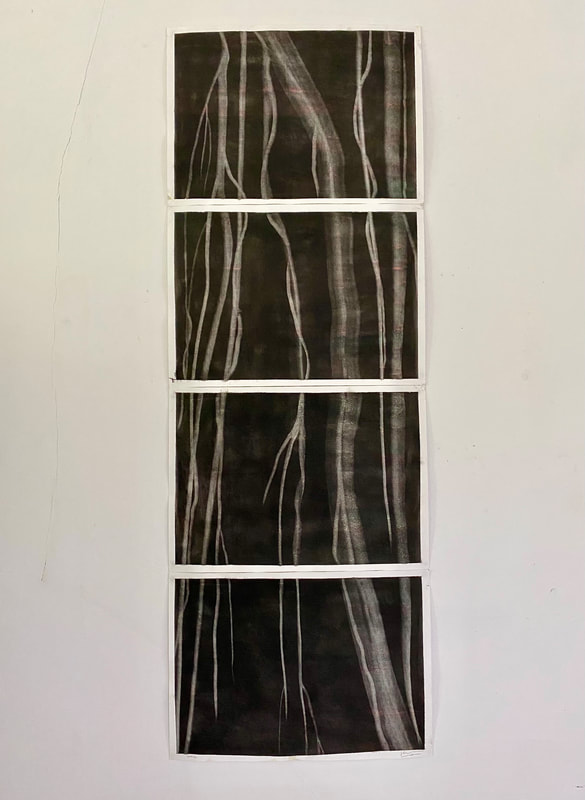 6. UTSOTBT, chinese ink, charcoal, pastel, 38 x 106.5 cm, 2016